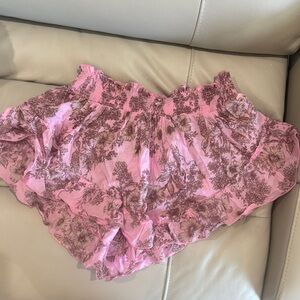 Free People Pink Floral Skirt